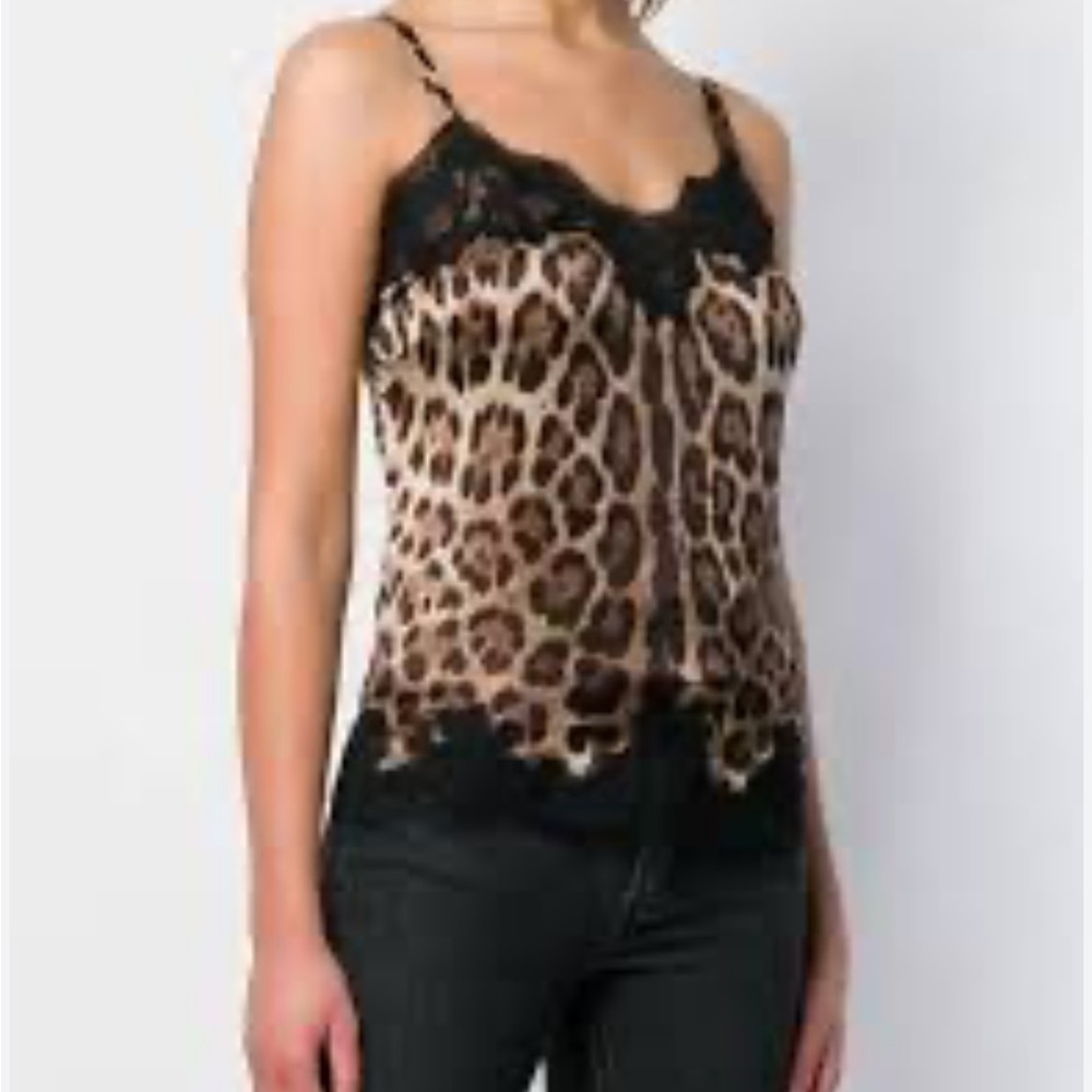 Y2K Lane Bryant Lace Trim Cami Camisole Animal Leopard Print Mobwife 14/16 Edgy
